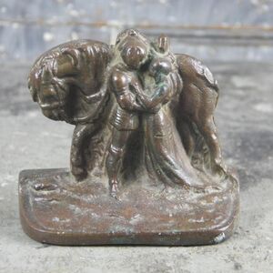 Cast Bronze Bookend of Romeo and Juliet with Horse
